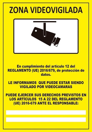 Señal zona videovigilada con tintas uv RacNet