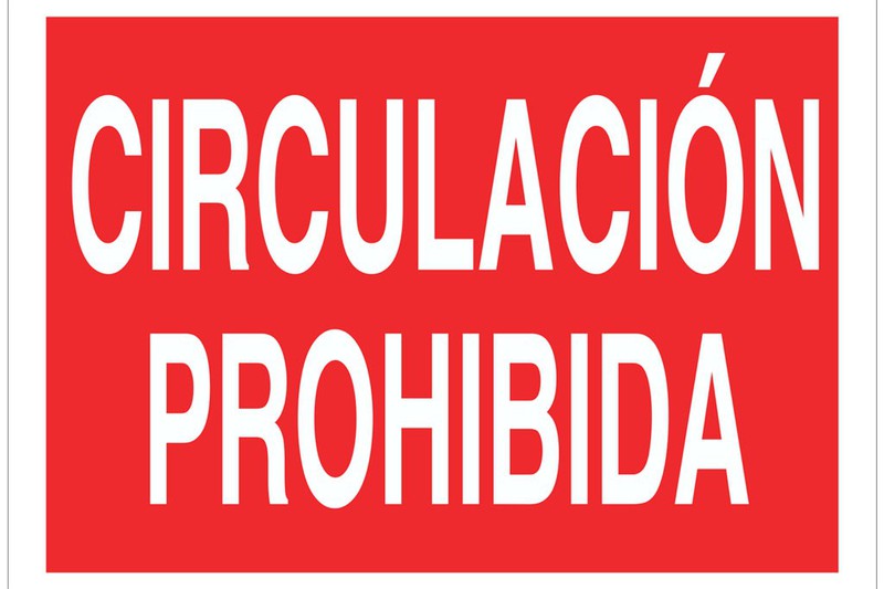 Señal prohibido solo texto circulación prohibida RacNet