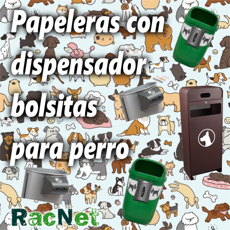 Papeleras con dispensador de bolsitas para perro