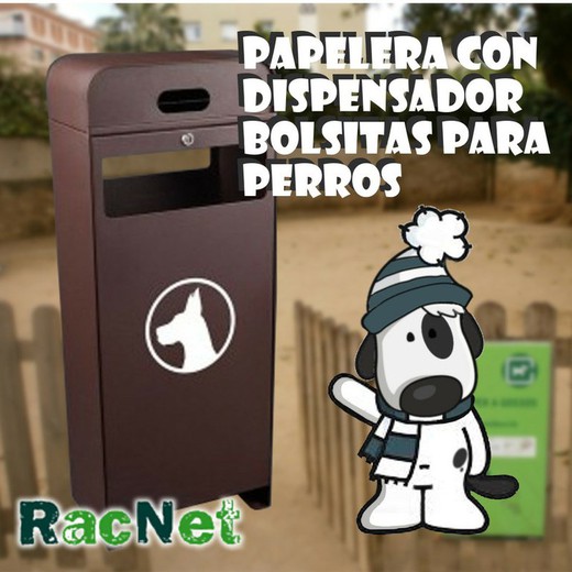 Oferta: Papelera con dispensador bolsitas para perro.