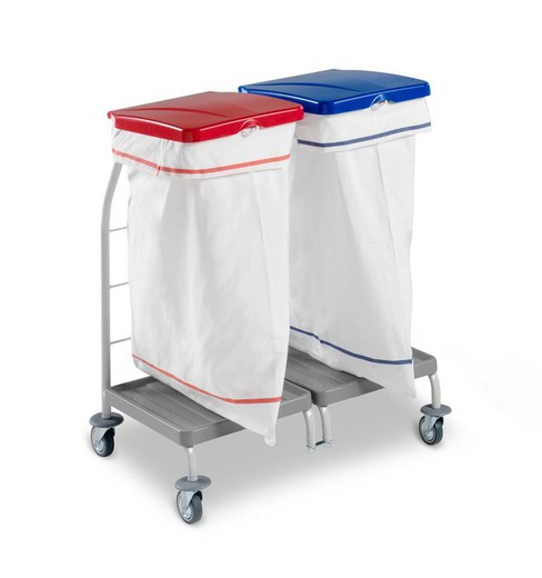 Carro para recogida de ropa dust con tapa 70l