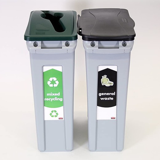 Kit de reciclaje slim jim dos y tres vías rubbermaid 60 l.