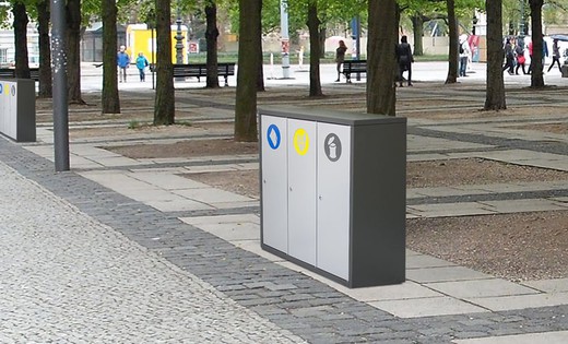 Papelera bremen reciclaje con puerta frontal