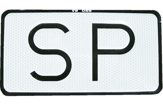 Placa "sp" v-9 servicio público