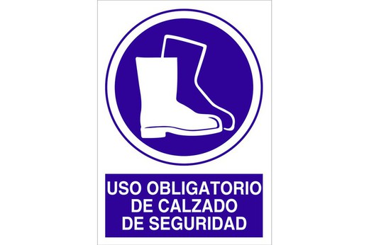 Señal obligación pictorama y texto - uso obligatorio calzado seguridad