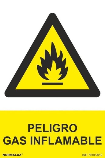 Señal peligro gas inflamable con tintas uv