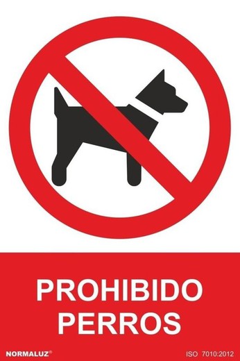 Señal prohibido perros con tintas uv