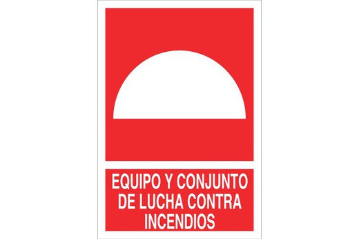 Señalización seguridad pictorama y texto - equipo lucha contra incendios der