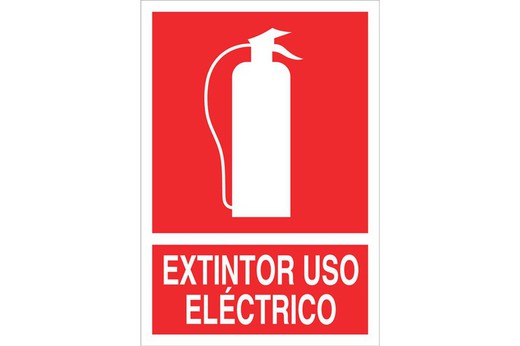 Señalización seguridad pictorama y texto - extintor uso eléctrico