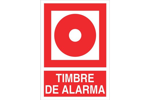 Señalización seguridad pictorama y texto - timbre de alarma