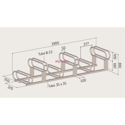 Aparcabicicletas 6 plazas diferentes alturas