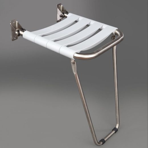 Asiento abatible para ducha con bandas de nylon