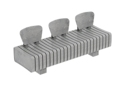 Banco con tres respaldos recto o curvo