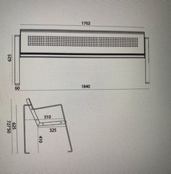 Banco de Metálico estructura de Acero Morado