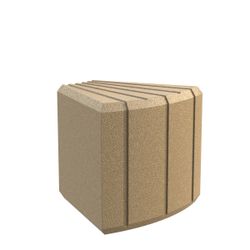 Banco Heva Curvo 45º fabricado en polietileno de plástico reciclado