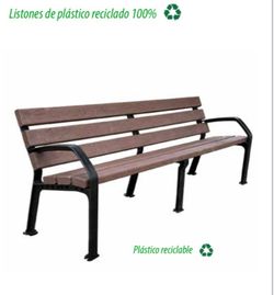 Banco de plástico reciclado 6 listones ECO