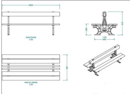 Banco exterior Urbano doble