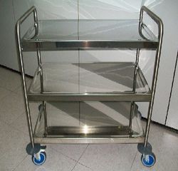 Carro bandejero en acero inoxidable 18/8 3 bandejas -155 / pp3
