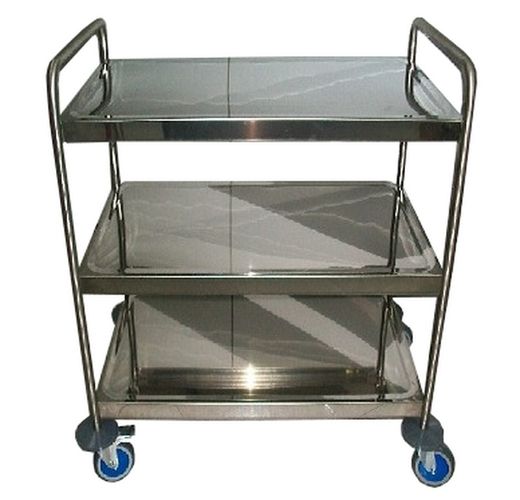 Carro bandejero en acero inoxidable 18/8 3 bandejas -155 / pp3