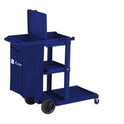 Carro de limpieza azul con bolsa