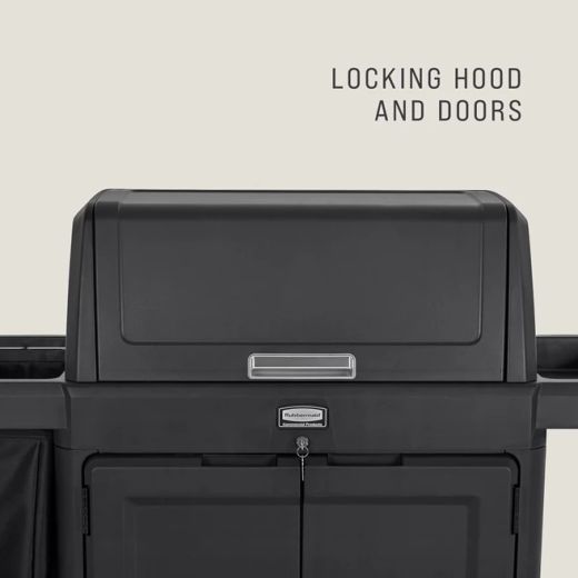 Carro limpieza grande con tapa y puertas Rubbermaid