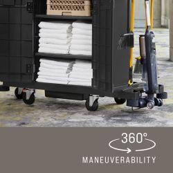 Carro limpieza grande con tapa y puertas Rubbermaid