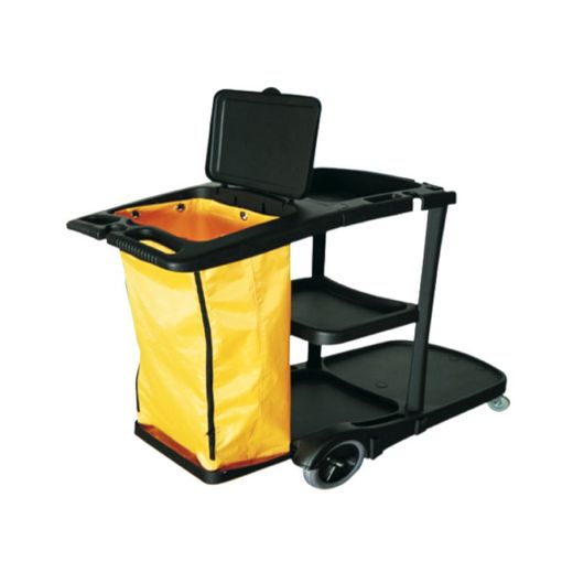 Carro limpieza negro con tapa