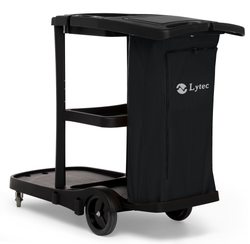Carro limpieza negro con saco con tapa