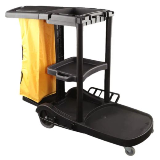 Carro limpieza negro con tapa