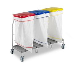 Carro para recogida de ropa dust con tapa 70l