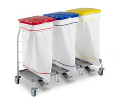Carro para recogida de ropa dust con tapa 70l