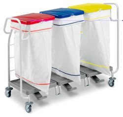 Carro para recogida de ropa dust con tapa 70l