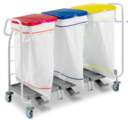 Carro para recogida de ropa dust con tapa 70l