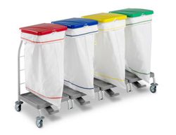 Carro para recogida de ropa dust con tapa 70l