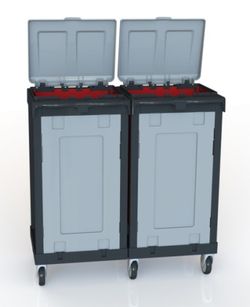 Carro porta bolsas doble cerrado con sacos  modelo.STAFF W099dy