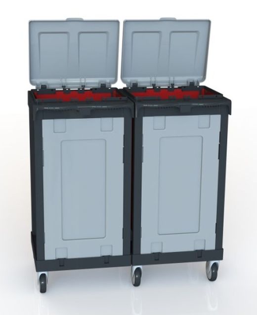 Carro porta bolsas doble cerrado con sacos  modelo.STAFF W099dy