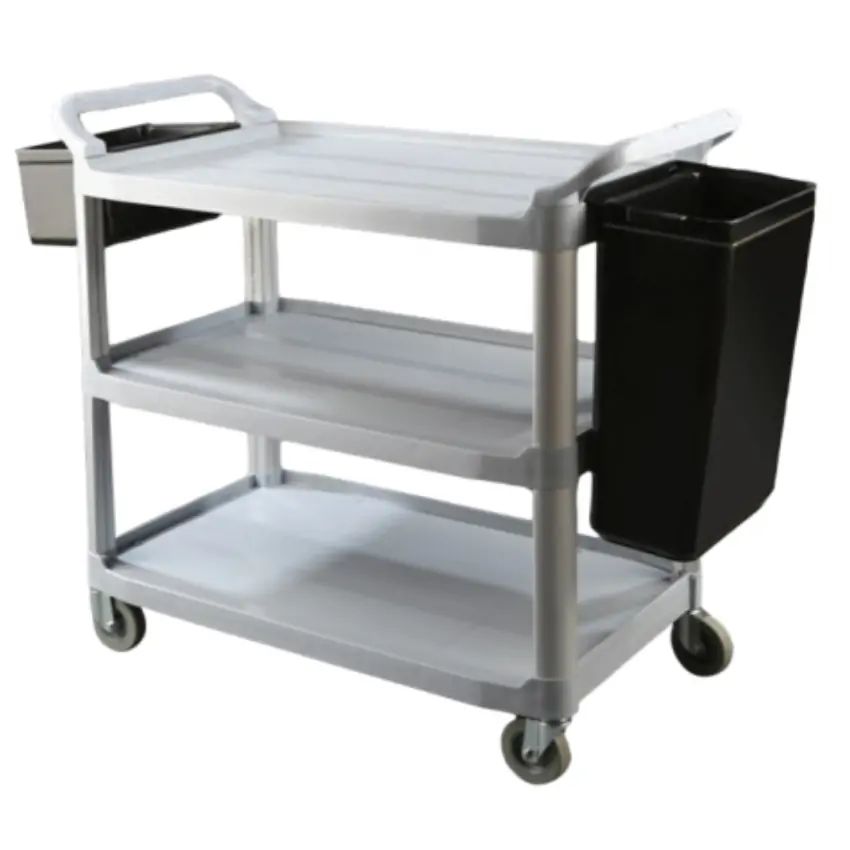 Carro servicio 3 bandejas con cubetas