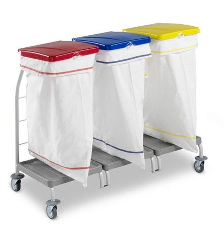 Carro para la ropa limpia con base de plástico y tapas de colores — RacNet