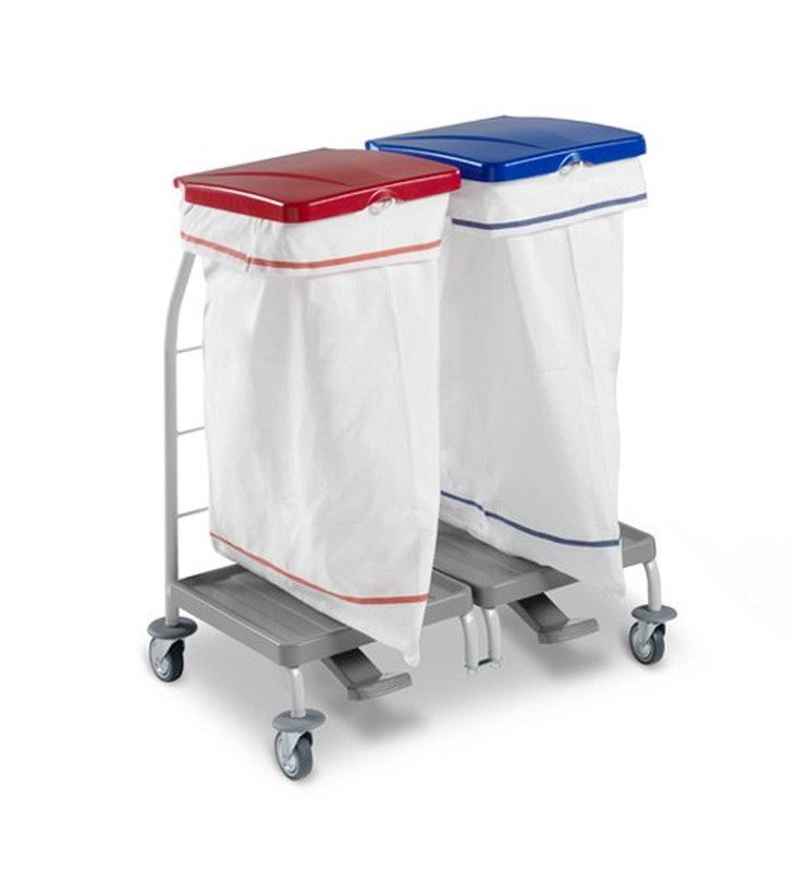 Carro para la ropa limpia con base de plástico y tapas de colores — RacNet