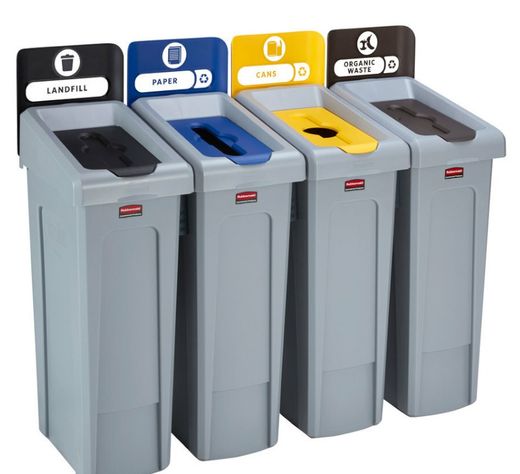 Centro de reciclaje slim jim rubbermaid