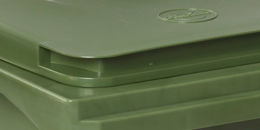 Contenedor 60lts con tapa abatible y 4 ruedas de 200mm