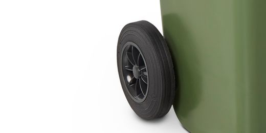Contenedor 60lts con tapa abatible y 4 ruedas de 200mm