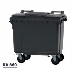 Contenedor 660lts  con Tapa Abatible y Ruedas de 200mm