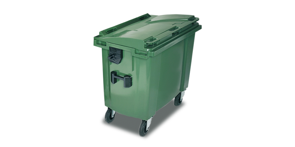 Contenedor 770lts con tapa Basculante Ruedas de 200mm Contenedor 770lts Color Amarillo