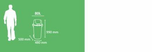 Contenedor residuos 80 litros con tapa basculante