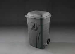 Contenedor con pedal y tapa auxiliar de 120l