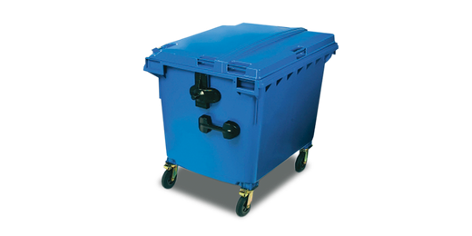 Contenedor 1000lts con Tapa Abatible y Ruedas 200mm
