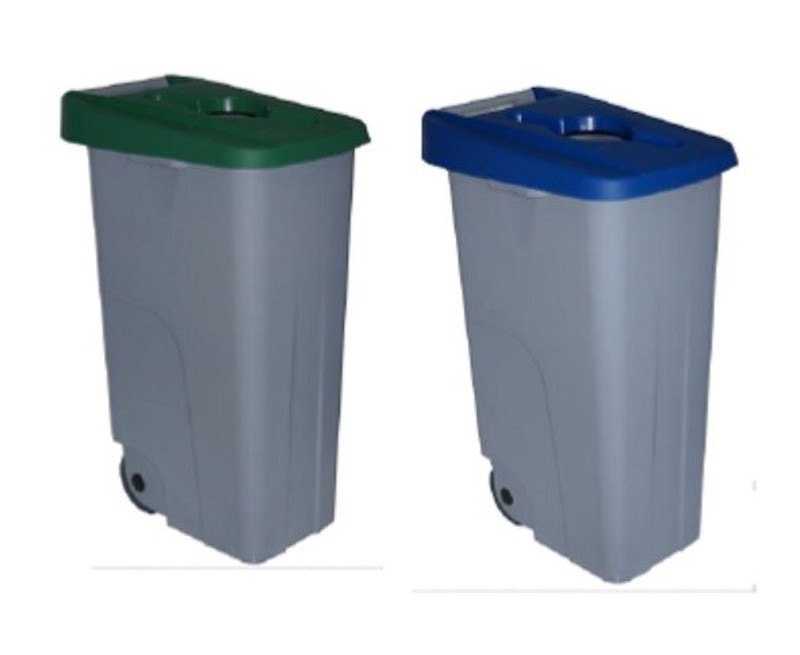 Contenedor basura con tapas reciclaje 85 litros — RacNet