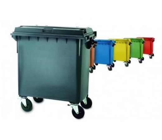 Contenedor residuos urbano 880 l. Tapa plana