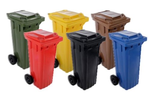 Contenedores 80 litros tapa abatible con 4 ruedas 200mm